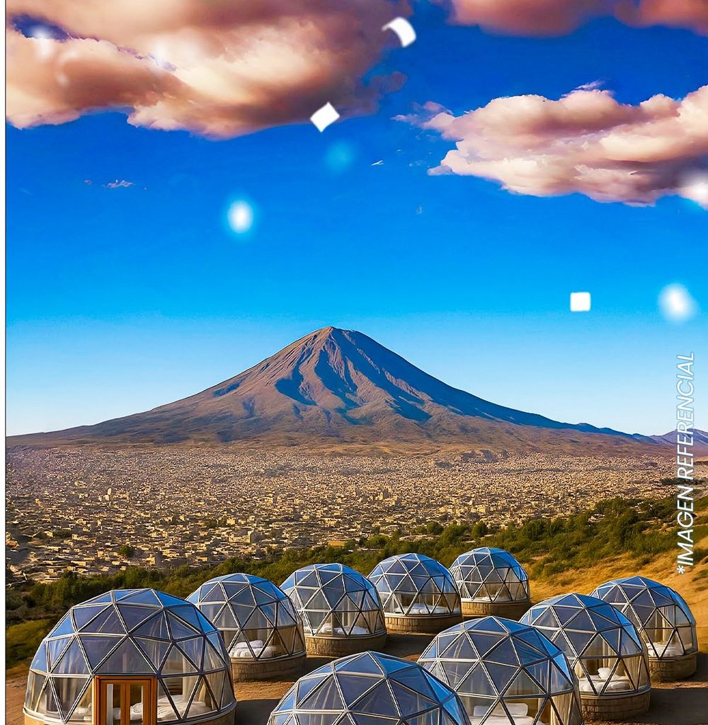 Zona de domos con vista al volcán Misti